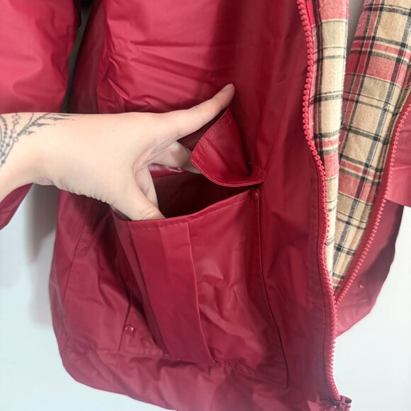 Vintage Misty Harbor Burgundy Hooded Jacket | Plaid Lined | Medium - Picture 6 of 11
